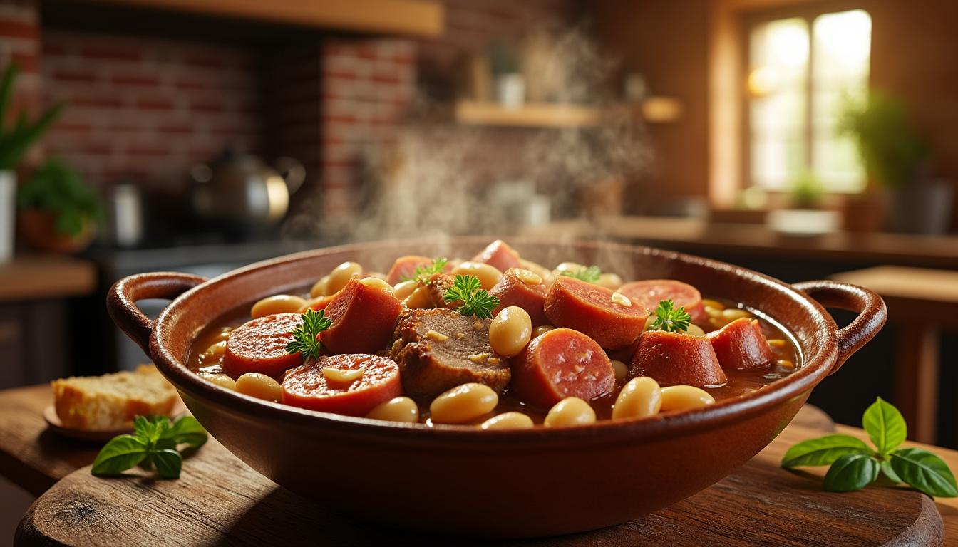 découvrez notre recette de cassoulet au companion, un plat savoureux qui marie parfaitement les délicieuses saveurs des haricots, de la viande et des épices. facile à préparer grâce à votre robot cuiseur, ce cassoulet fera le bonheur de vos convives lors de vos repas en famille ou entre amis.