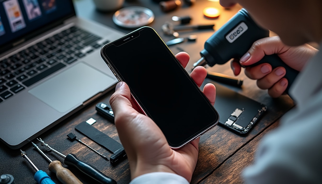 découvrez comment réparer efficacement un iphone xr bloqué sur un écran noir avec une roue qui tourne grâce à des étapes simples et détaillées. suivez notre guide pour retrouver un appareil fonctionnel rapidement !