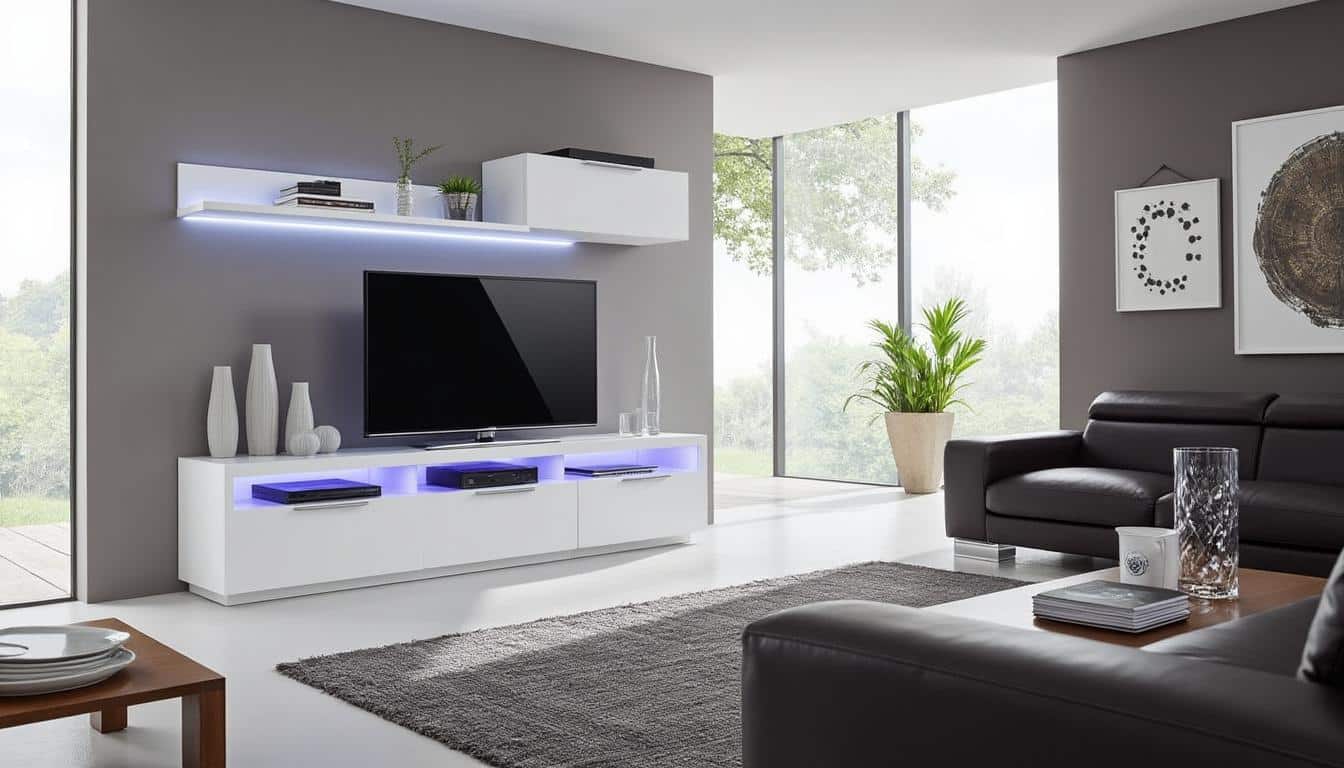 découvrez pourquoi le meuble tv à led blanc laqué horizon est le choix idéal pour sublimer votre salon : design moderne, éclairage élégant et rangement pratique pour un intérieur tendance et lumineux.