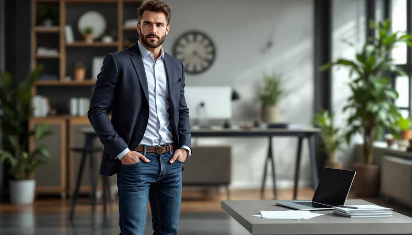 découvrez comment intégrer le jean de travail pour homme dans vos tenues de bureau pour un look à la fois professionnel et décontracté.