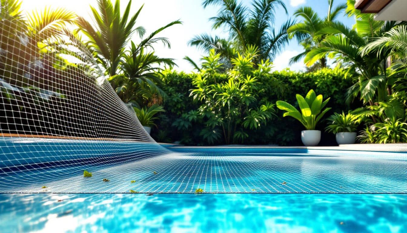 découvrez comment le filet de piscine en maille fine facilite l'entretien de votre piscine en capturant efficacement débris et impuretés pour une eau propre toute la saison.