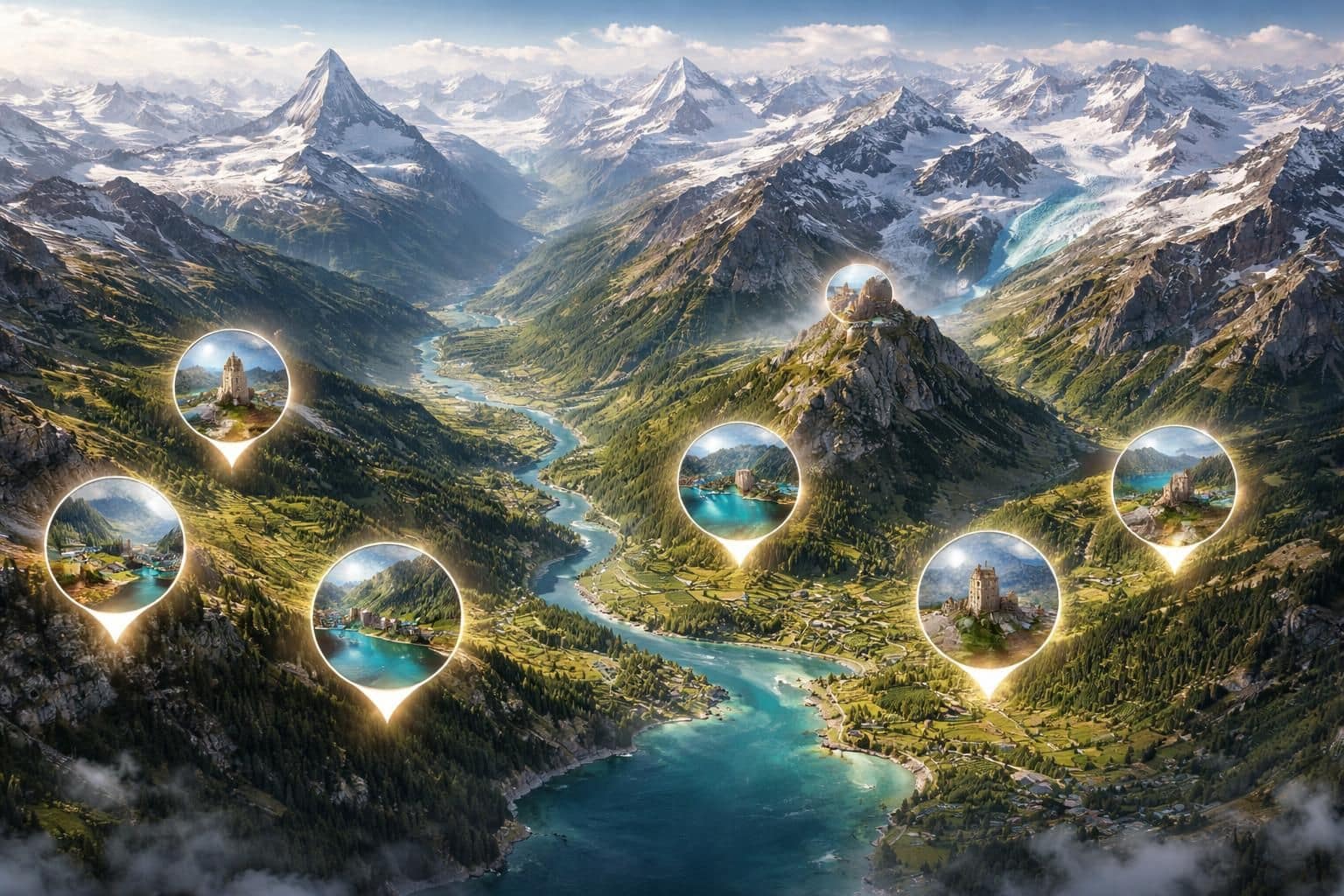 Découverte du Valais : 7 sites incontournables à explorer sur la carte