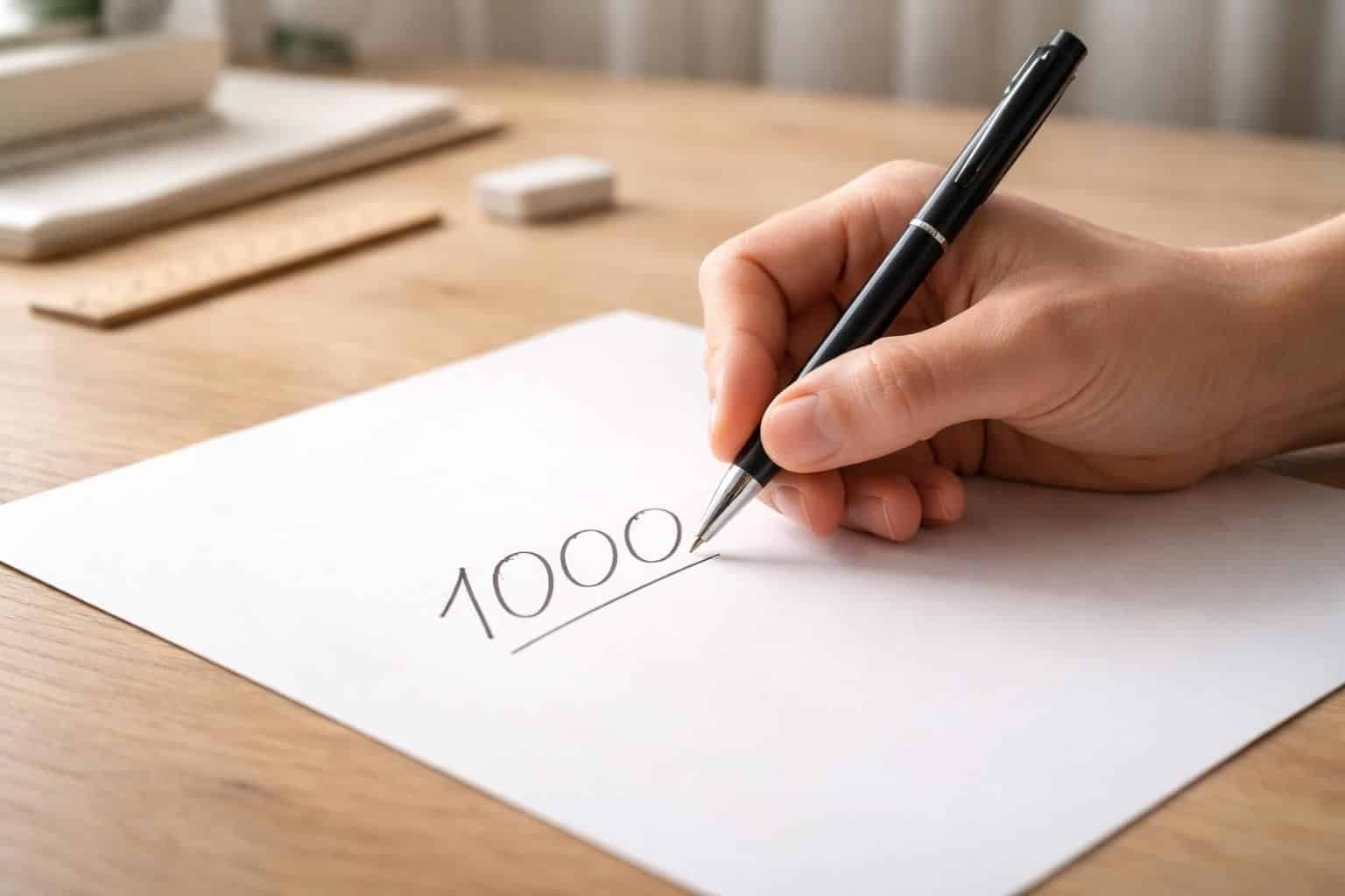 Méthode simple pour écrire 1 millier en chiffre